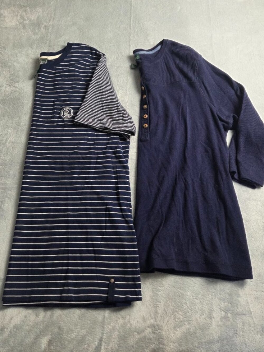 Bundle 2 Lauren Active Ralph Lauren Tops Navy Stripe Tee Henley Plus Size 1X